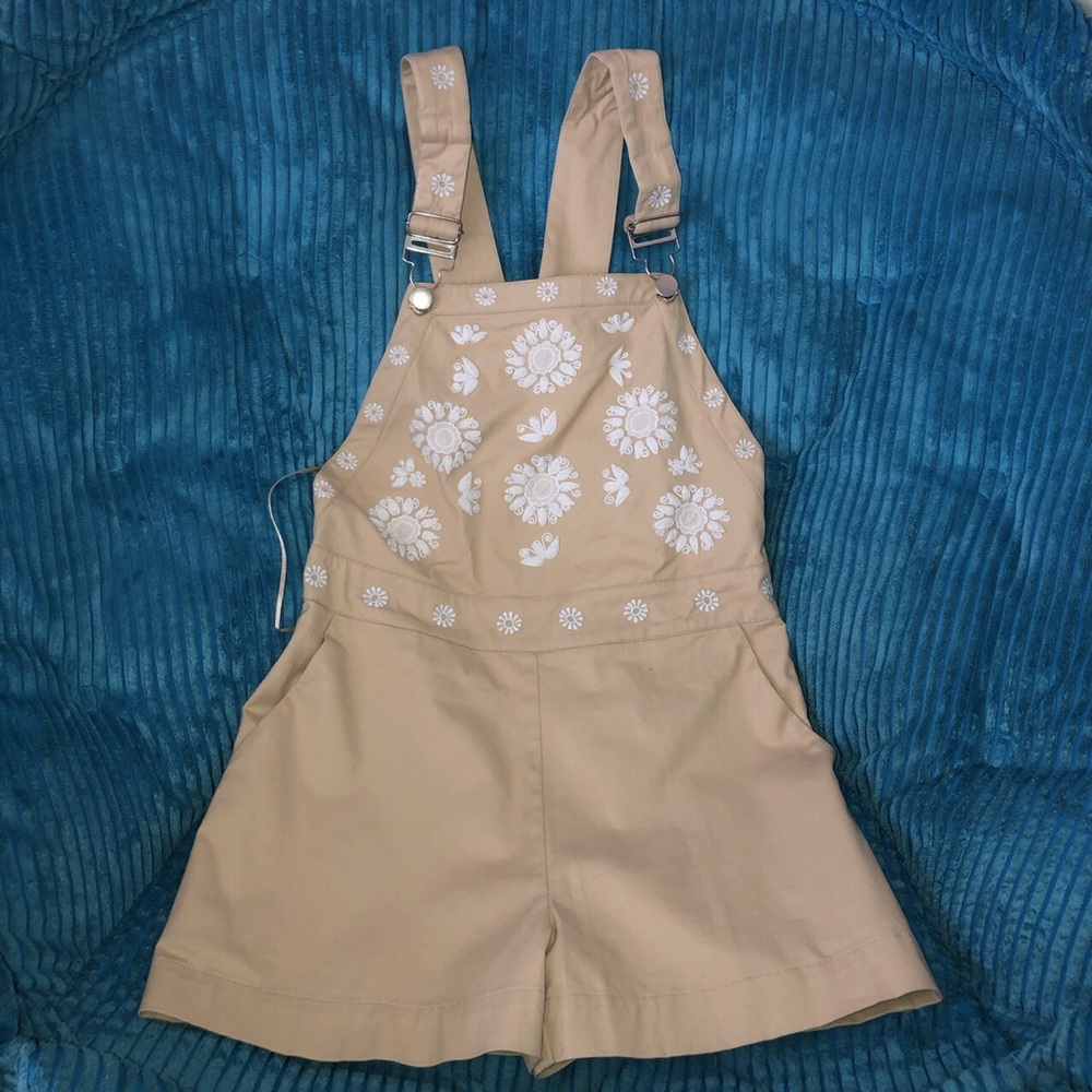 Guess floral overalls